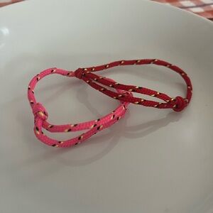 new pink and red adjustable string friendship bracelets